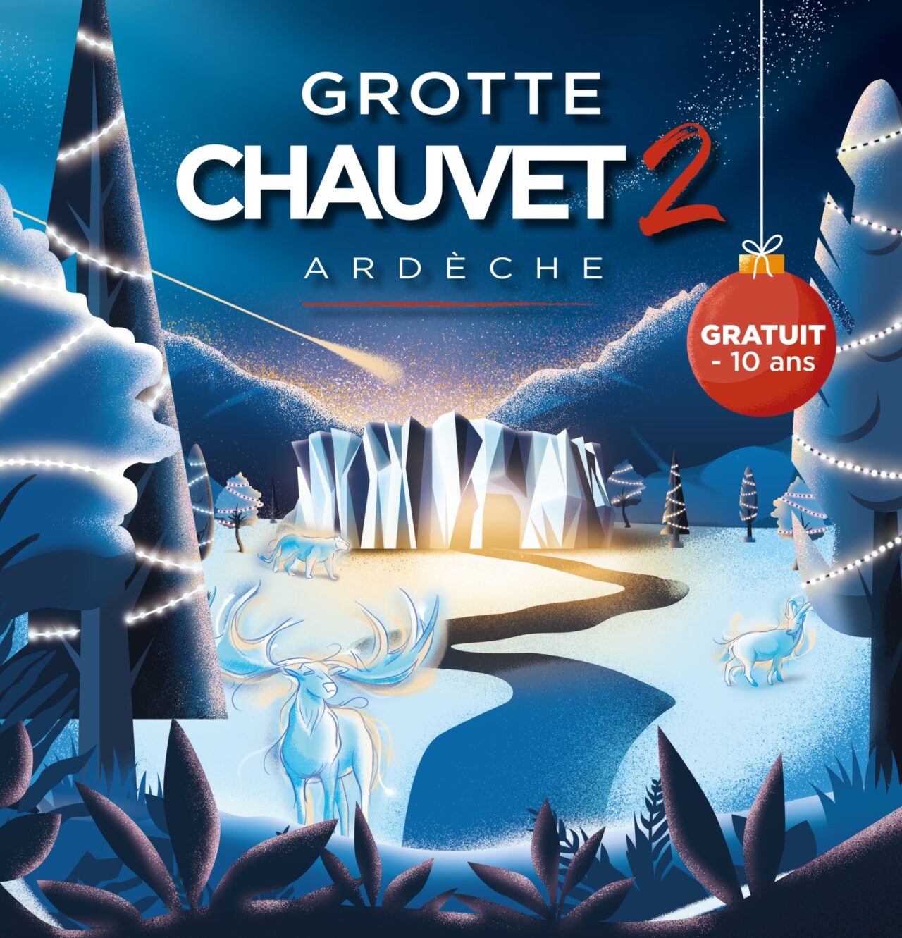 Visuel pour la programmation des vacances de Noël à la Grotte Chauvet 2.