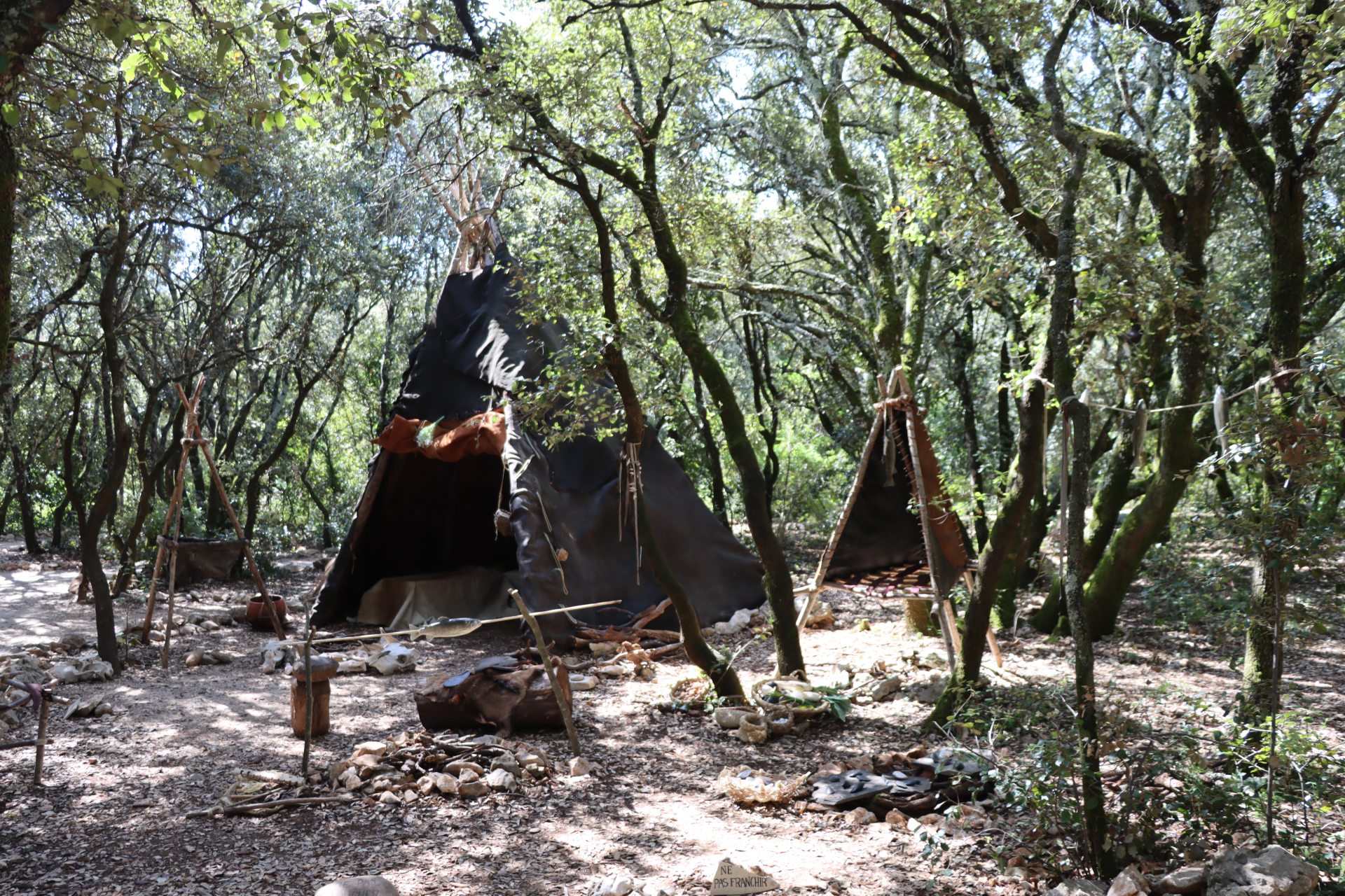 Campement paléolithique reconstitué